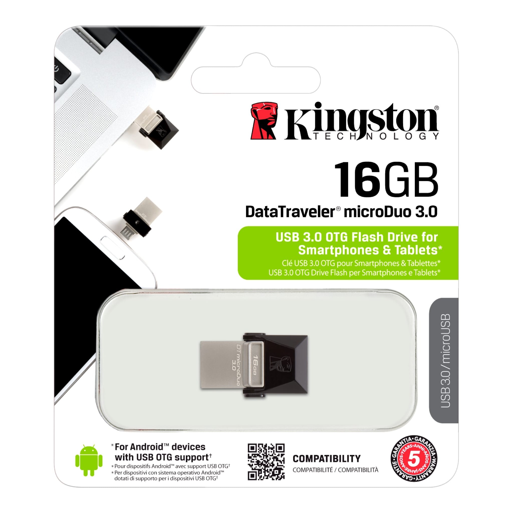 Kingston 16GB MicroDuo USB3.0 USB Flash Drive OTG