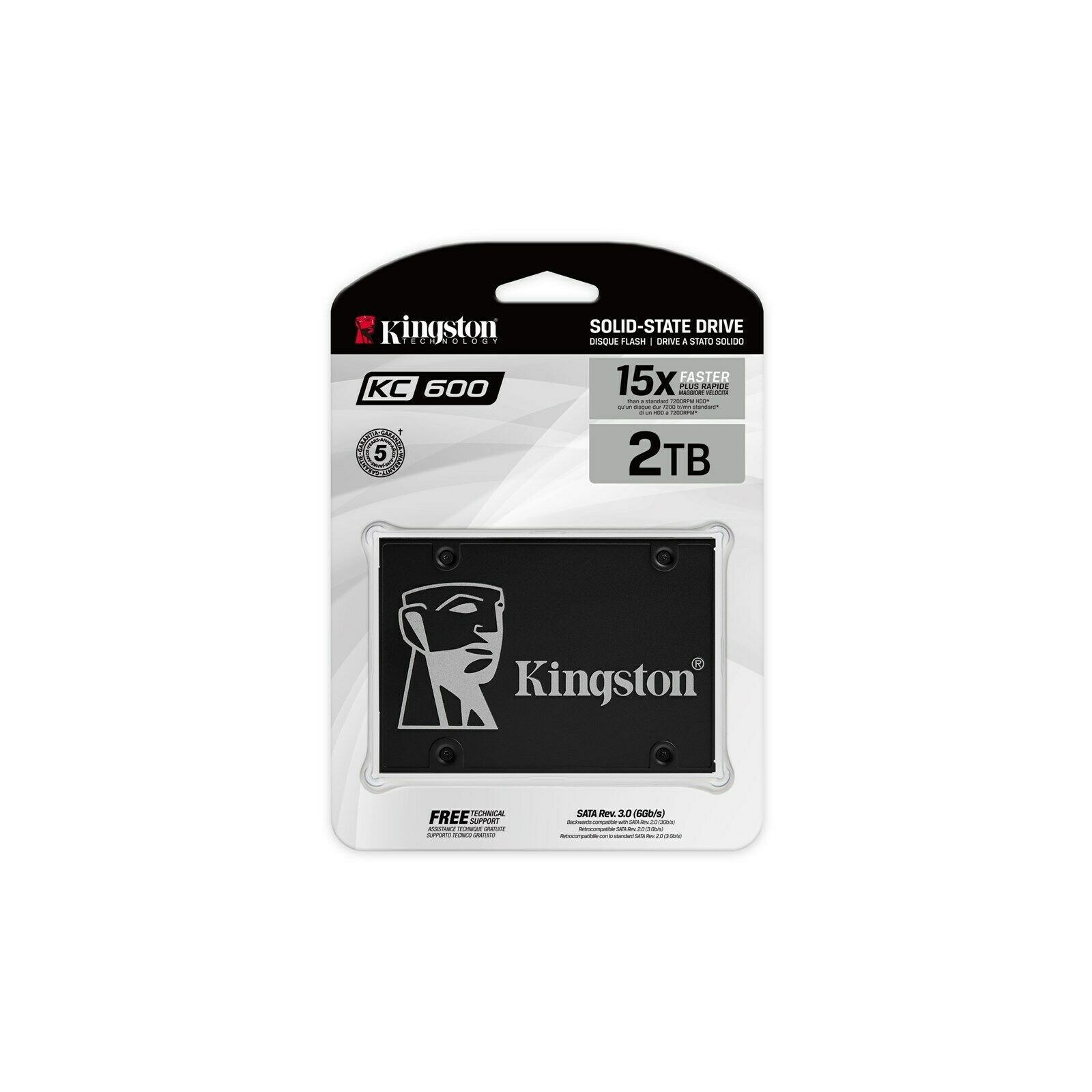 Kingston 2TB SSD KC600 SATA III 3D TLC