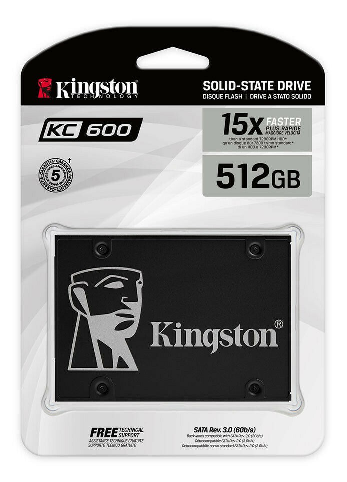 Kingston 512GB SSD KC600 SATA III 3D TLC