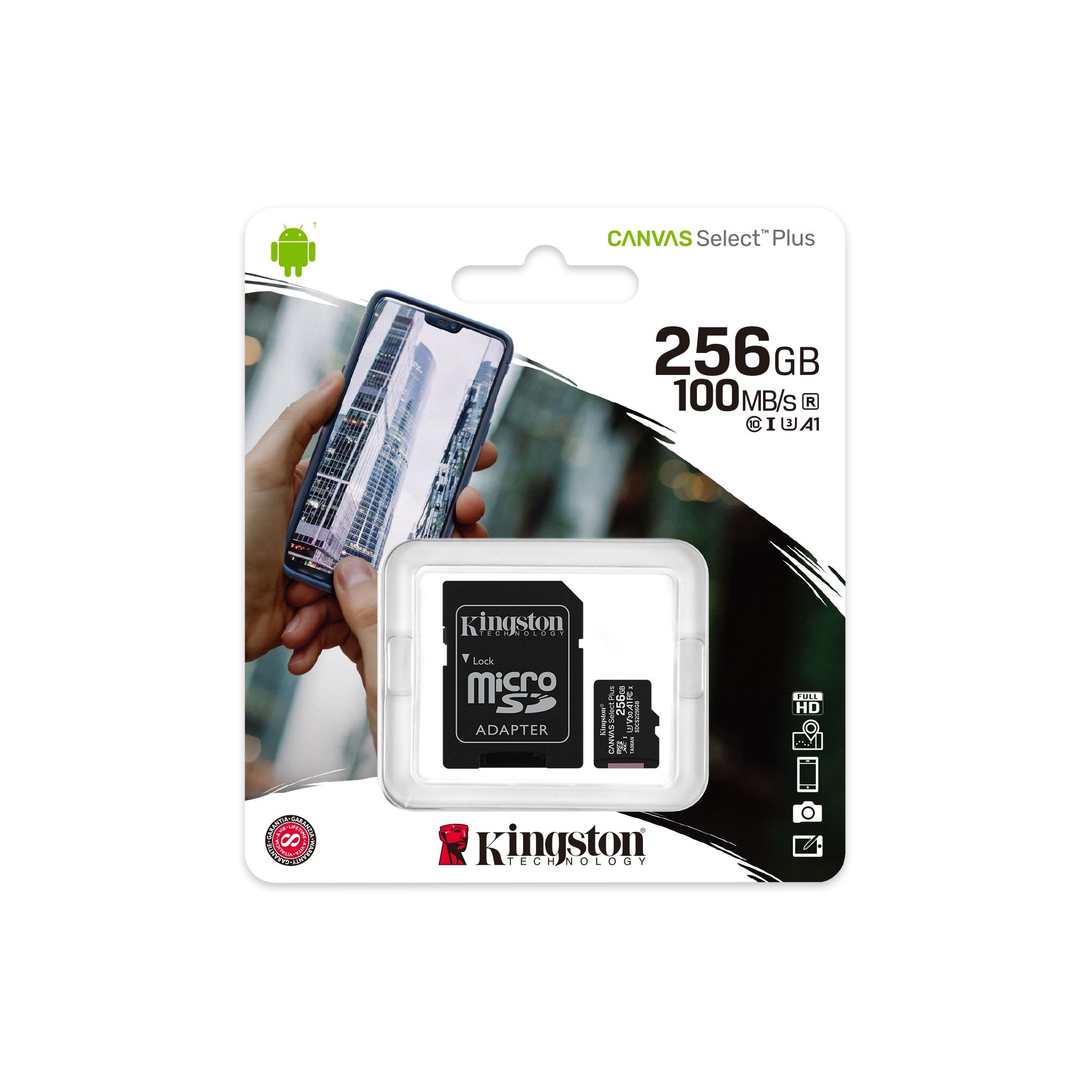 Kingston 256GB Micro SDXC Card Canvas Select Plus 100MB/s