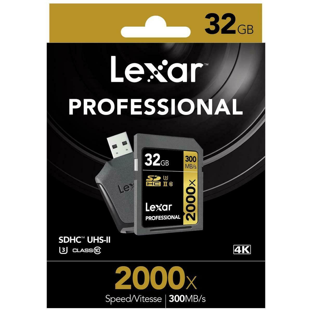 Lexar 32GB Professional 2000x SDHC Card UHS-II V90