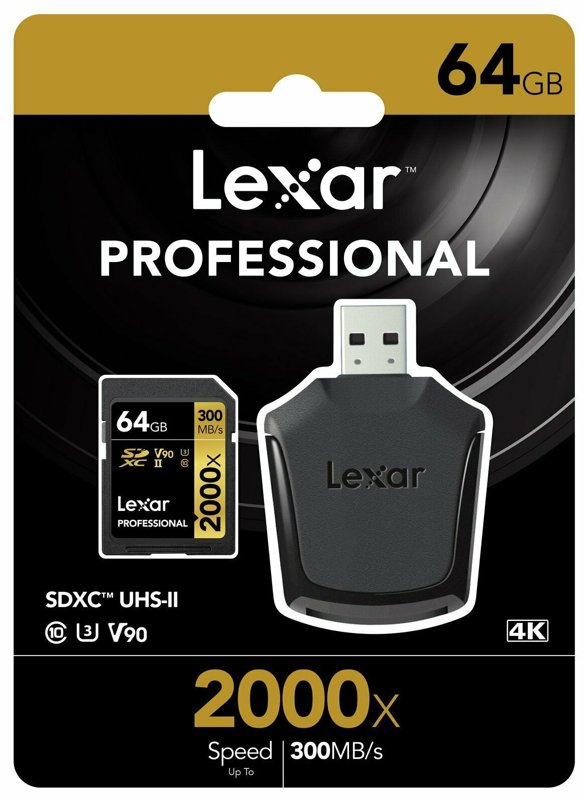 Lexar 64GB Professional 2000x SDXC Card UHS-II V90