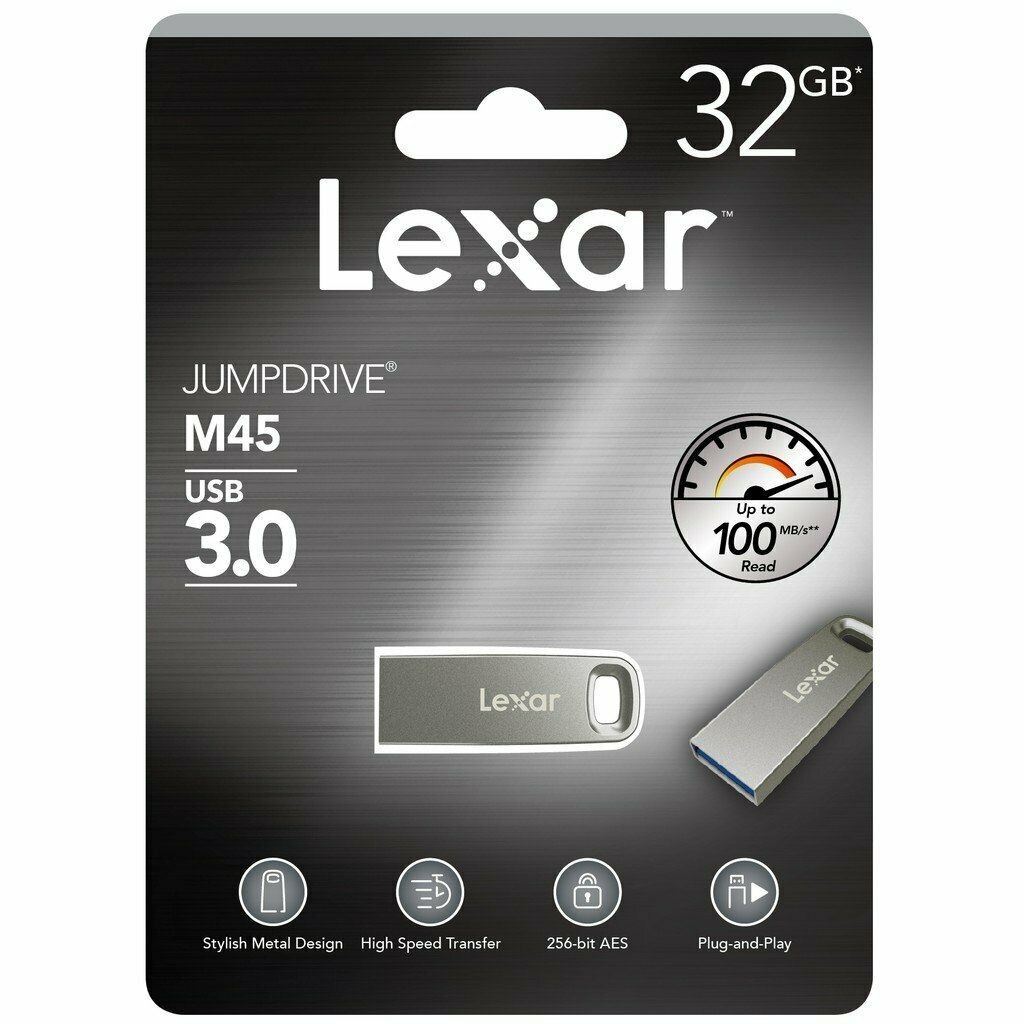 Lexar 32GB JumpDrive M45 USB3.1 Metal USB Drive
