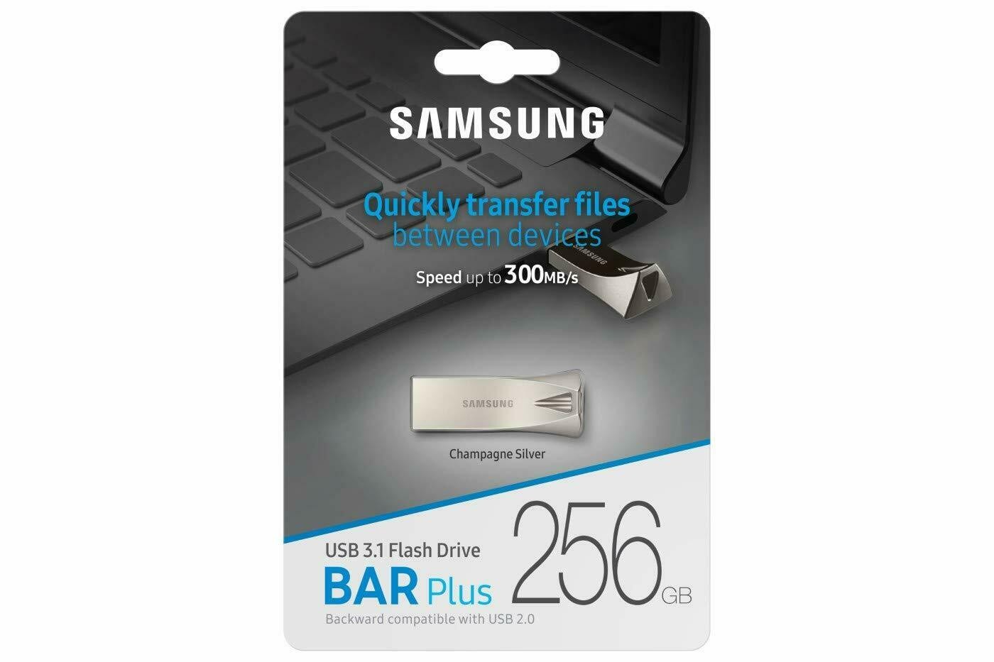 SAMSUNG 256GB USB 3.1 USB Drive Bar Plus (Silver)