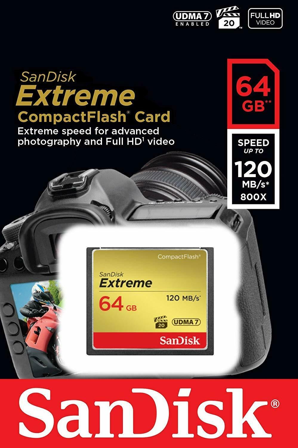 Sandisk 64GB Extreme CF Card (R120MB/s)