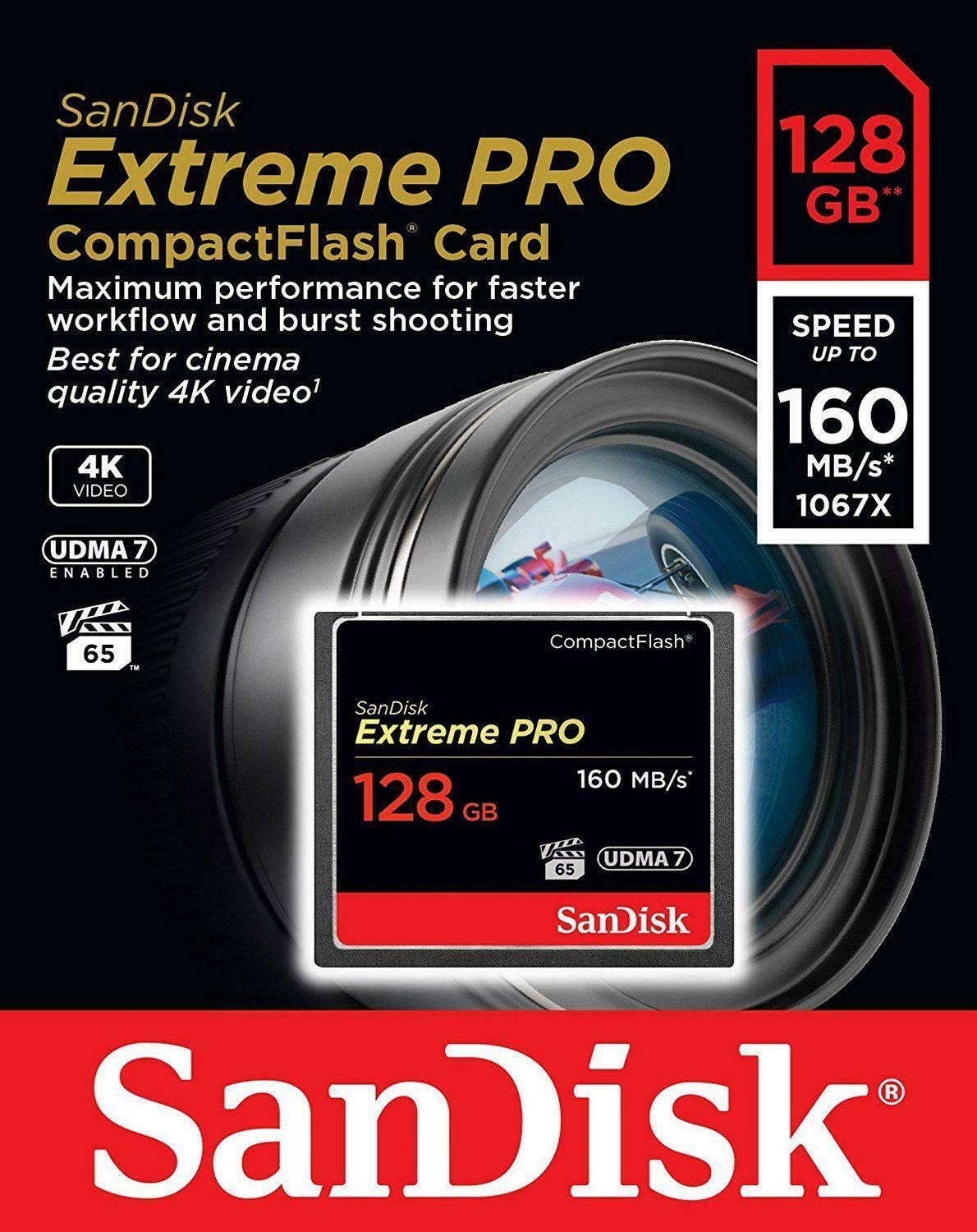 Sandisk 128GB Extreme Pro CF Card (R160MB/S)