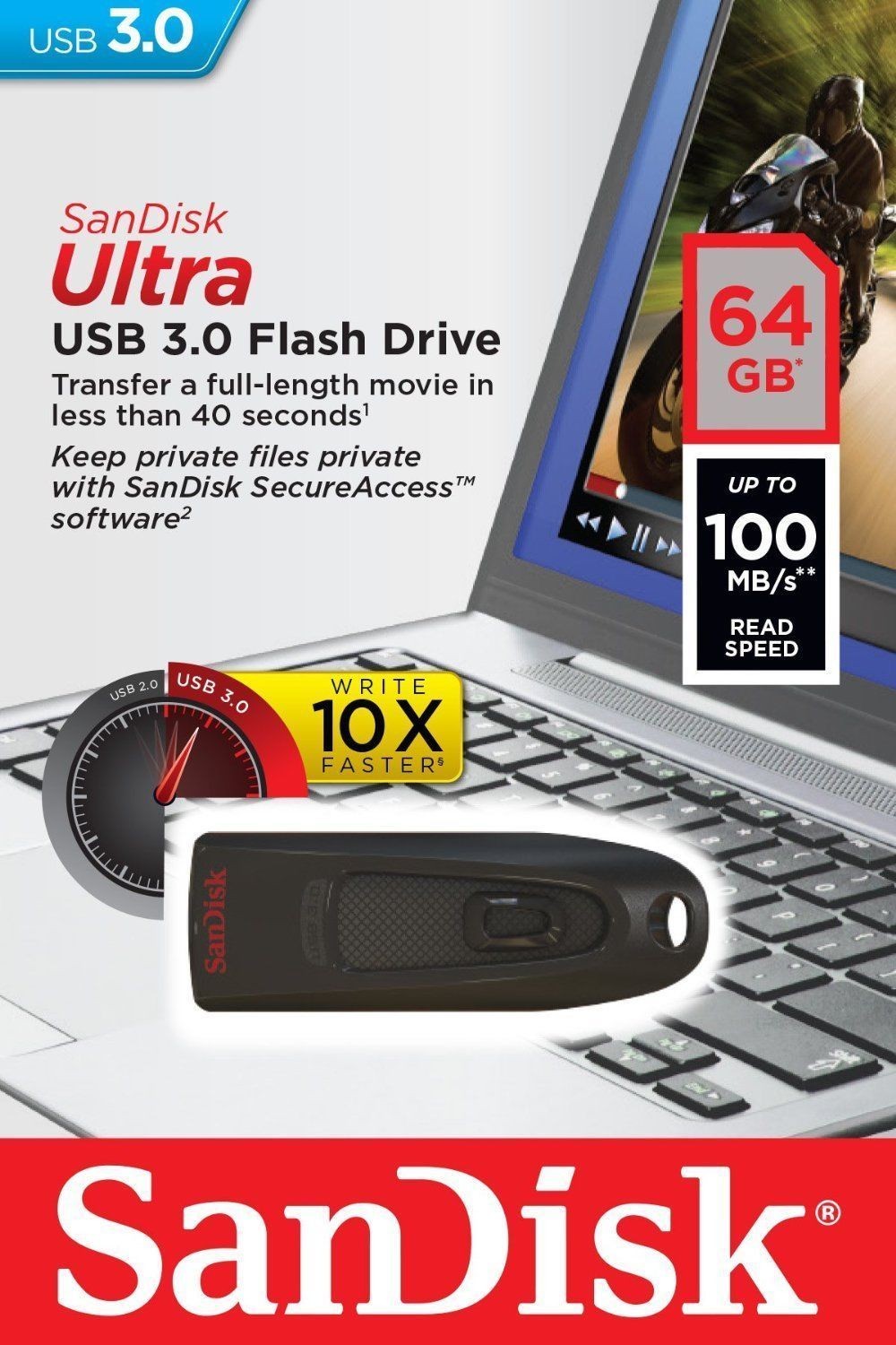 Sandisk 64GB Ultra USB3.0 USB Drive CZ48