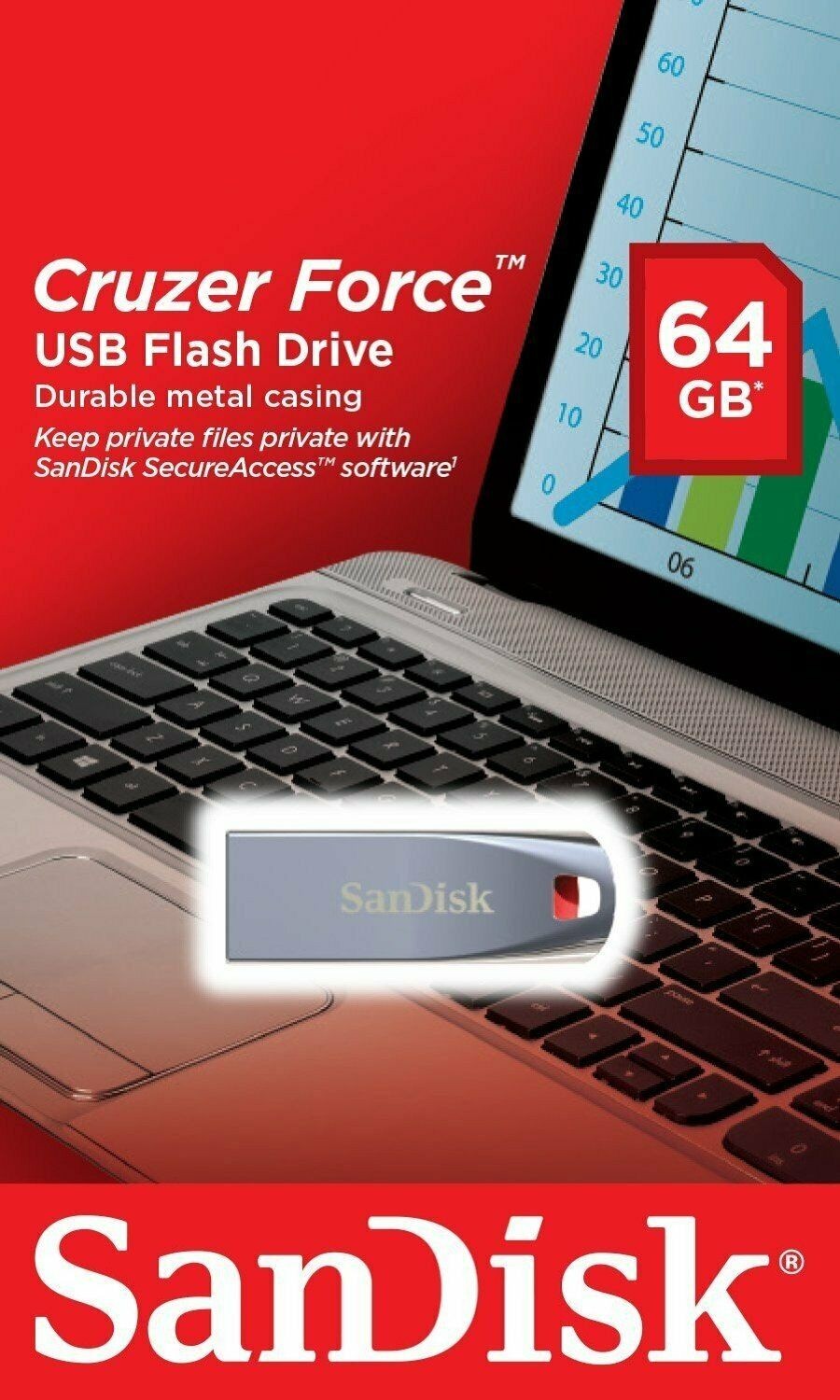 Sandisk 64GB Curzer Force USB Drive