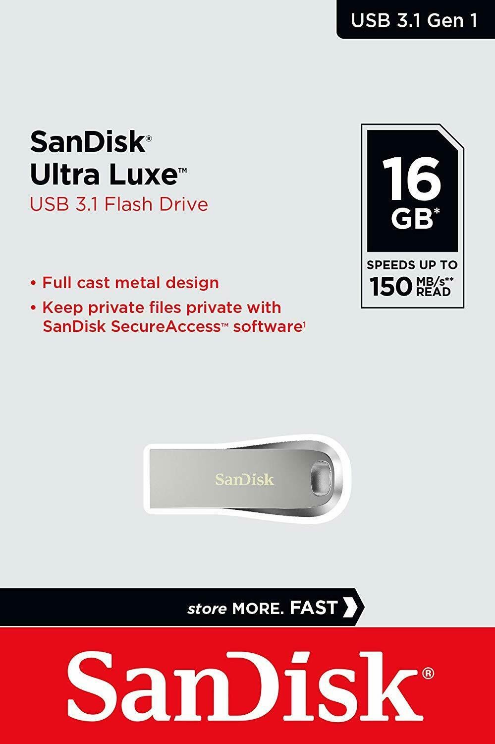 Sandisk 16GB Ultra Luxe USB3.1 Flash Drive