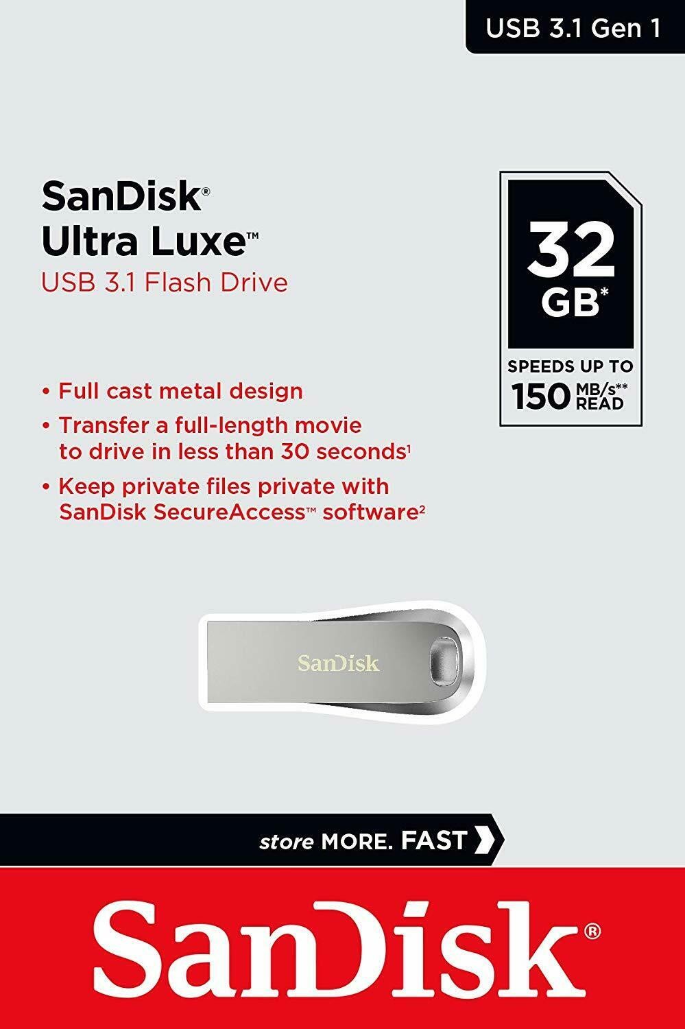 Sandisk 32GB Ultra Luxe USB3.1 Flash Drive