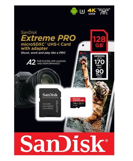 Sandisk 128GB Extreme Pro Micro SDXC V30 4K 170MB/s