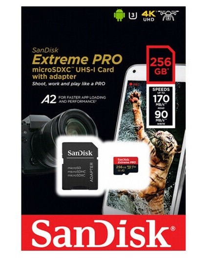 Sandisk 256GB Extreme Pro Micro SDXC V30 4K 170MB/s