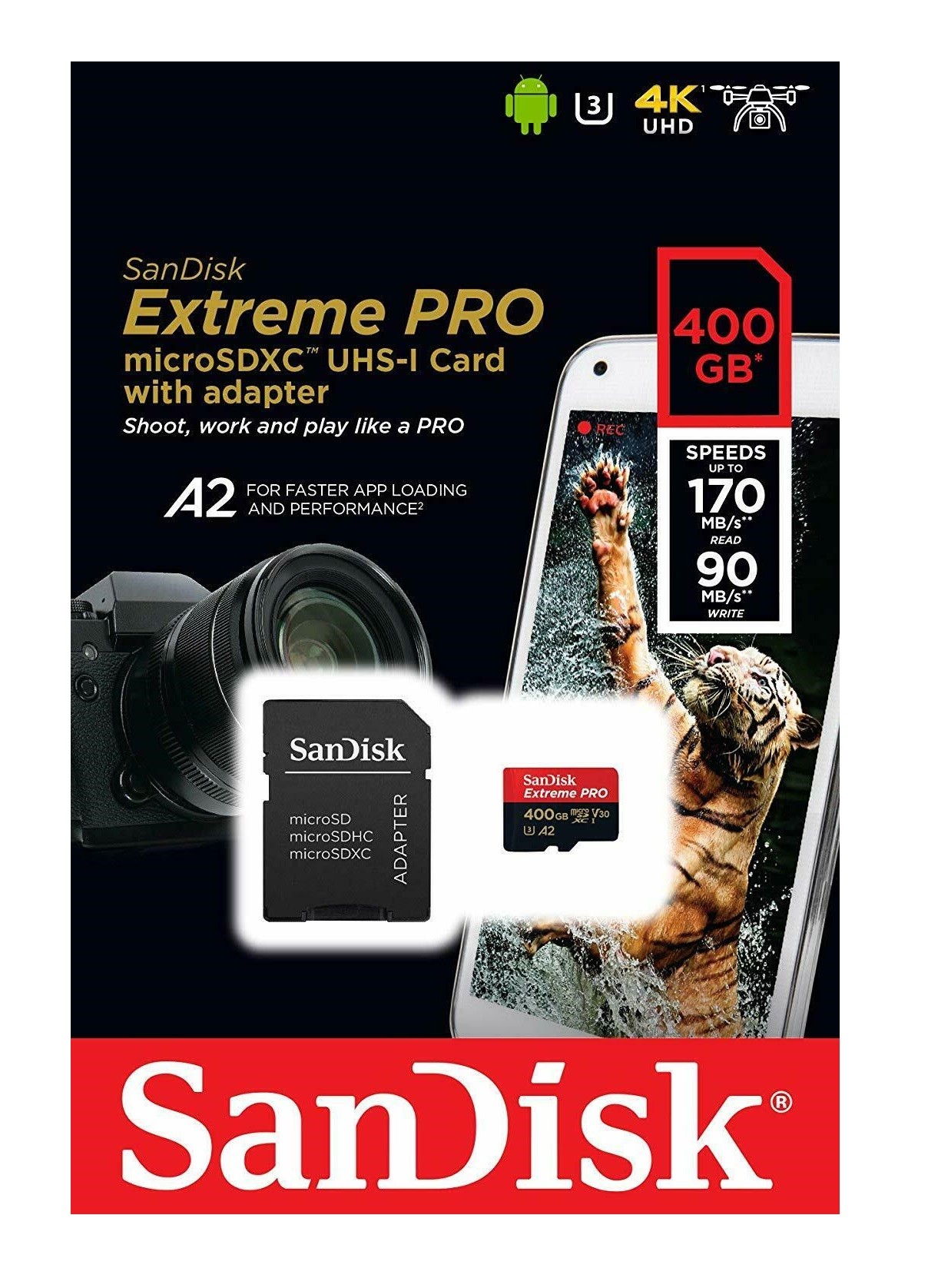 Sandisk 400GB Extreme Pro Micro SDXC V30 4K 170MB/s