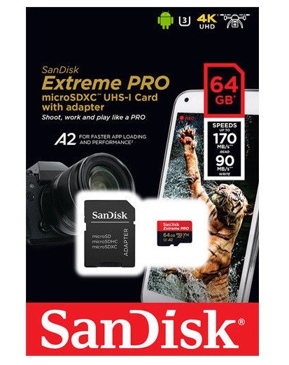 Sandisk 64GB Extreme Pro Micro SDXC V30 4K 170MB/s