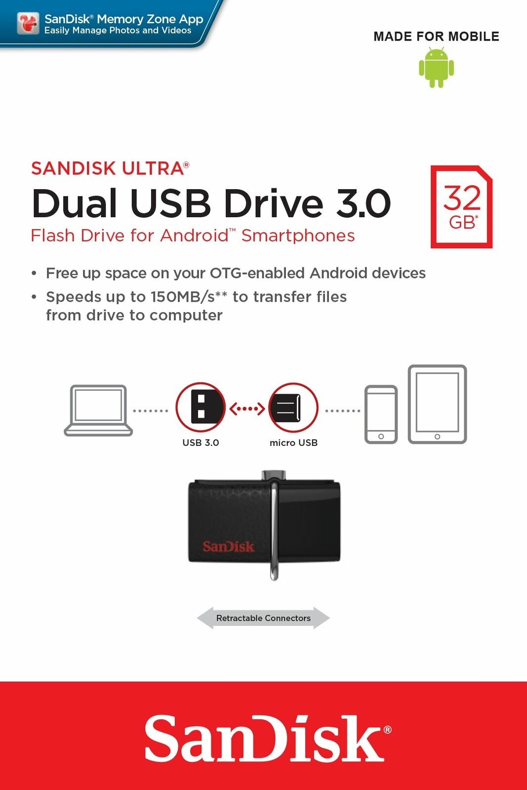 Sandisk 32GB Ultra Dual OTG Drive USB 3.0 