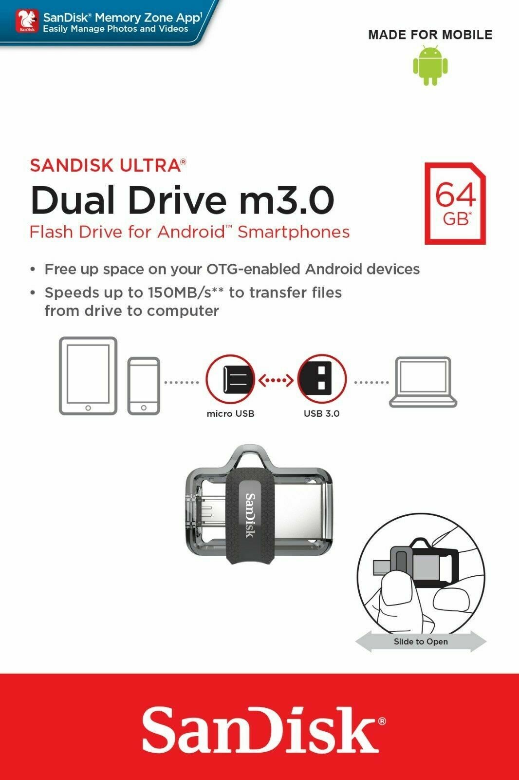 Sandisk 64GB Ultra Dual USB Drive m3.0 