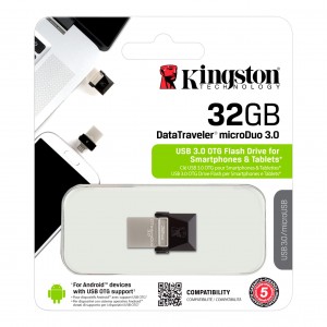 Kingston 32GB MicroDuo USB3.0 USB Flash Drive OTG