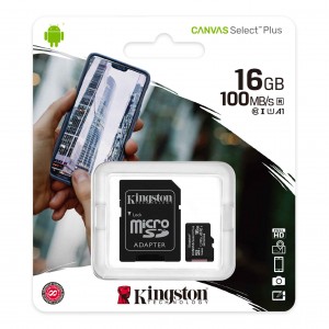 Kingston 16GB Micro SDHC Card Canvas Select Plus 100MB/s