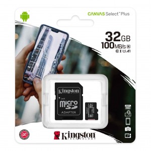 Kingston 32GB Micro SDHC Card Canvas Select Plus 100MB/s