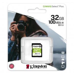 Kingston 32GB SDHC Card Canvas Select Plus 100MB/s