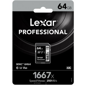 Lexar 64GB Professional 1667x SDXC Card UHS-II V30