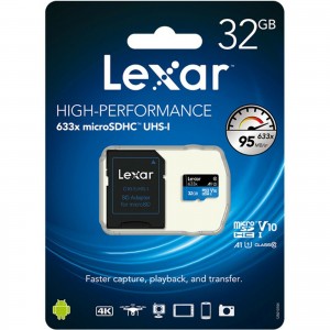 Lexar 32GB High Performance 633x Micro SDHC Card 95MB/s