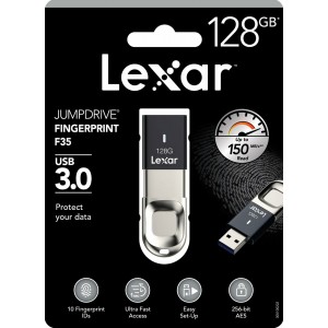 Lexar 128GB JumpDrive F35 FingerPrint USB Drive