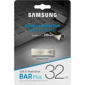 SAMSUNG 32GB USB 3.1 USB Drive Bar Plus (Silver)