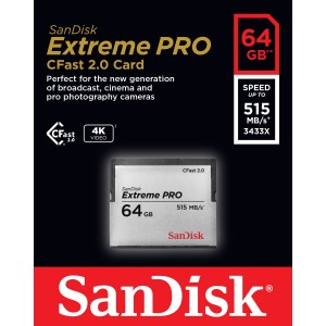 Sandisk 64GB Extreme Pro Cfast 2.0 (R525MB/S)
