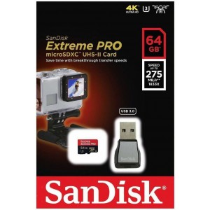 Sandisk 64GB Extreme Pro Micro SDXC C10 UHS-II 275MB/s