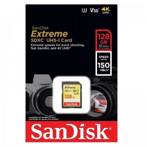 Sandisk 128GB Extreme SDXC 150MB/s 4K V30