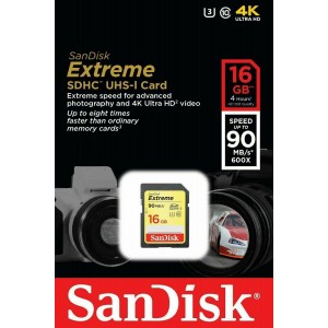 Sandisk 16GB Extreme SDHC 90MB/s 4K V30