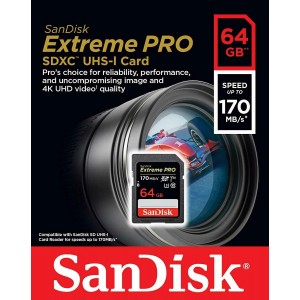 Sandisk 64GB Extreme Pro SDXC U3 4K V30 (170M/s)