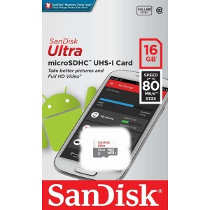 Sandisk 16GB Ultra Micro SDHC Class10 80MB/s