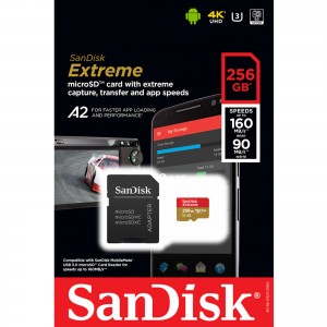 Sandisk 256GB Extreme Micro SDXC V30 A2 U3 4K