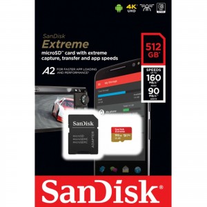 Sandisk 512GB Extreme Micro SDXC V30 A2 U3 4K